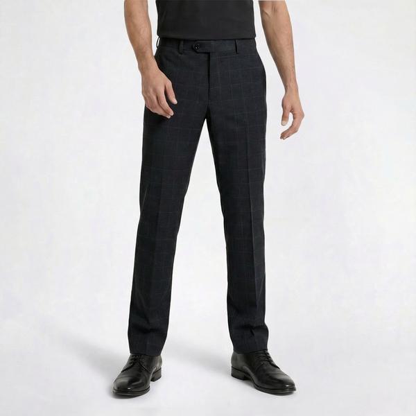 Mens Tommy Hilfiger Windowpane Dress Pants - Grey/Brown